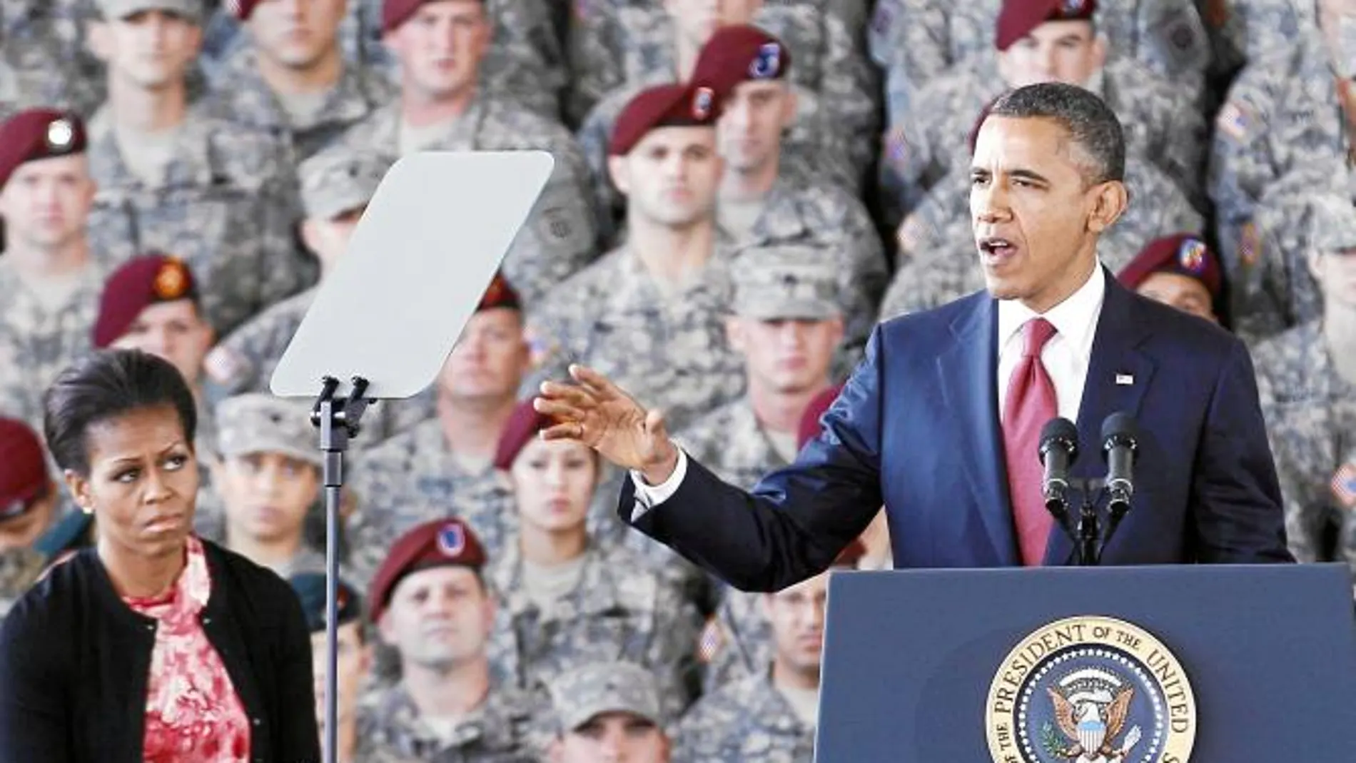 Obama se desplazó al Fuerte Bragg para intentar aumentar sus apoyos de cara a las elecciones de 2012