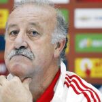 Vicente del Bosque durante la conferencia de prensa que ofreció ayer