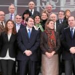Los responsables del PP en Educación de las comunidades españolas junto a Juan Vicente Herrera, María Dolores de Cospedal, León de la Riva y Antonio Silván, entre otros
