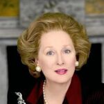 Meryl Streep, caracterizada como Margaret Thatcher