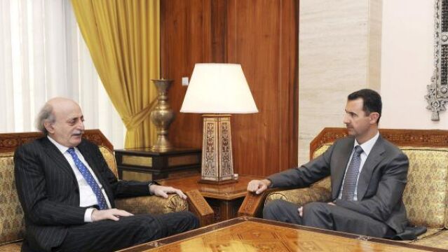 presidente sirio, Bashar Assad en la reunión que mantuvo con Walid Jumblat