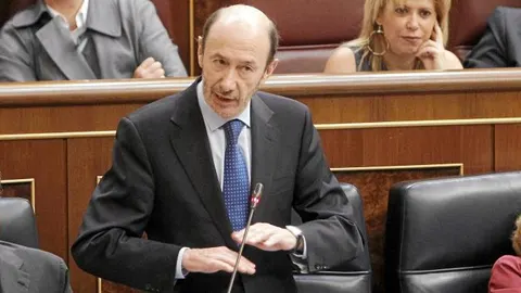 Alfredo Pérez Rubalcaba, ayer, en la Cámara Baja