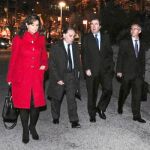 Juan Vicente Herrera, Tomás Villanueva, Begoña Hernández y Ricardo González, antes de la reunión