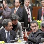 El presidente Zapatero con Nicolas Sarkozy