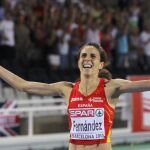 La atleta española Nuria Fernández tras la semifinal de 1500 m en el Campeonato de Europa de Atletismo Barcelona 2010