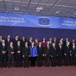 Foto de familia de los líderes de la Unión Europea, durante una cumbre en Bruselas