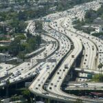 Una de las autopistas de acceso a Los Ángeles