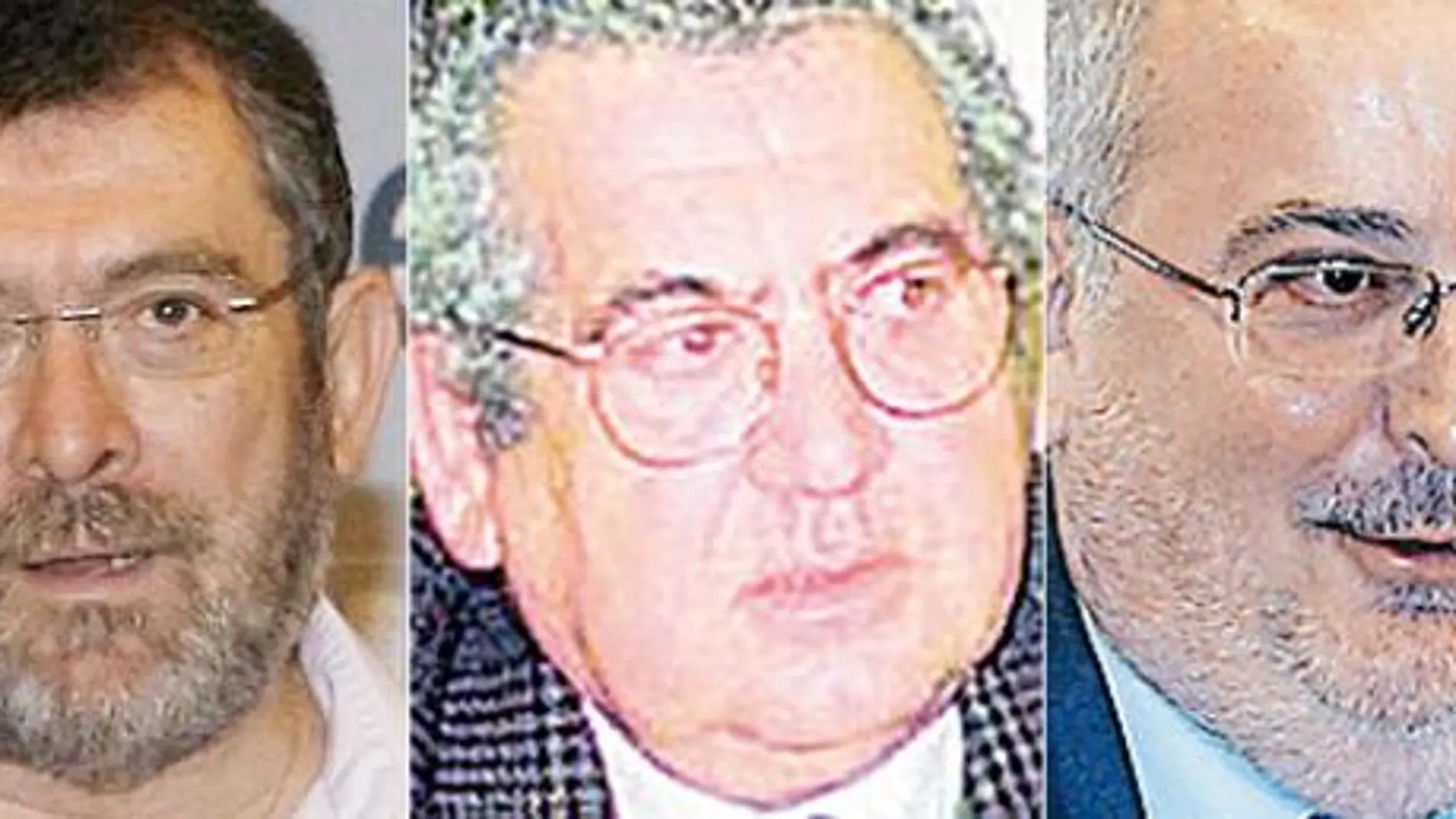 Antonio Rivas, ex delegado de Empleo; Rafael Rosendo, ex alcalde de El Pedroso y Antonio Fernández, ex consejero de Empleo