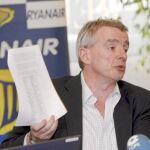 El presidente de Ryanair, Michael O'Leary, durante la rueda de prensa