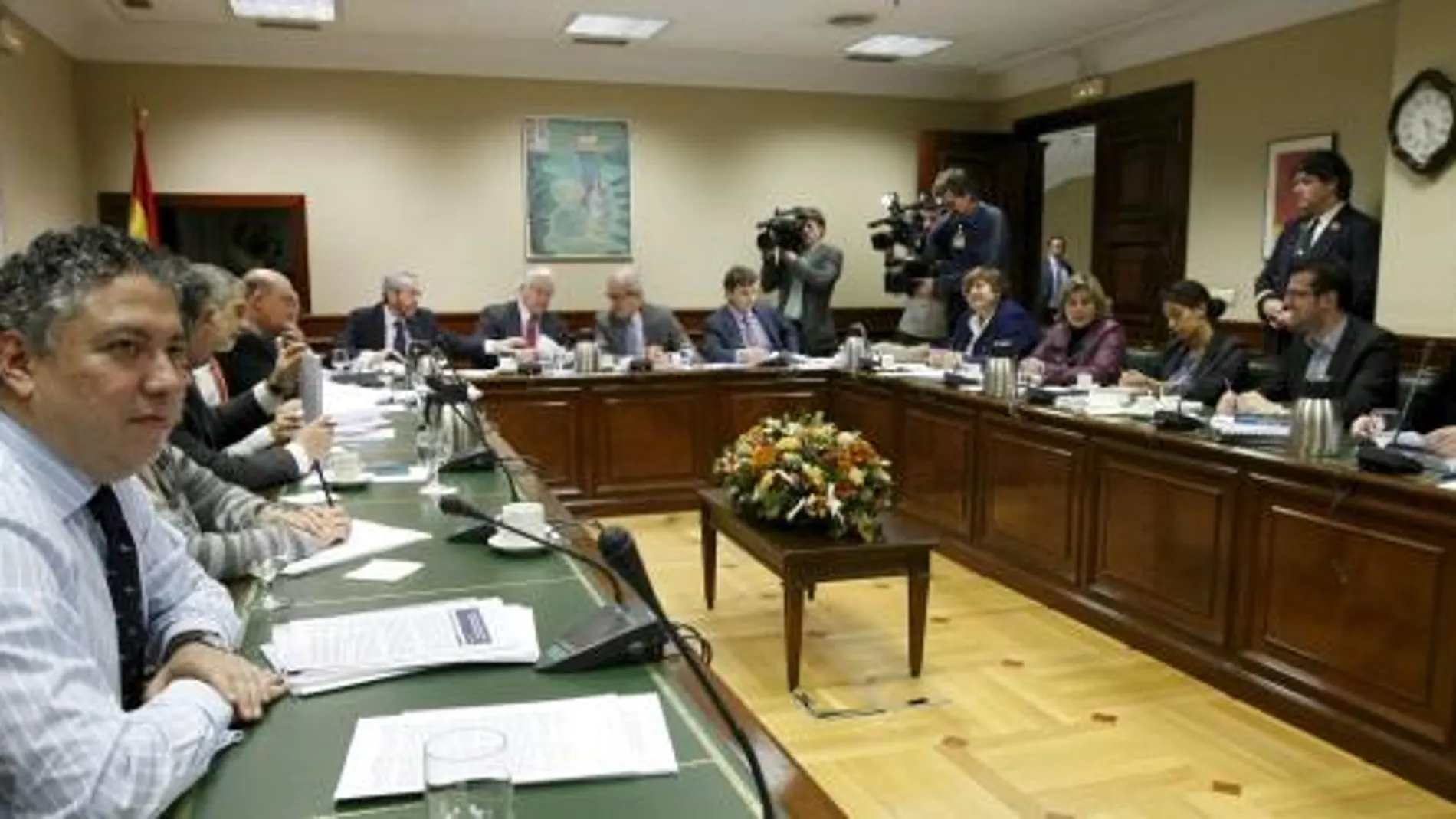 Vista de la reunión que la Comisión del Pacto de Toledo ha celebrado hoy en el Congreso de los Diputados para tratar la reforma del sistema de pensiones.