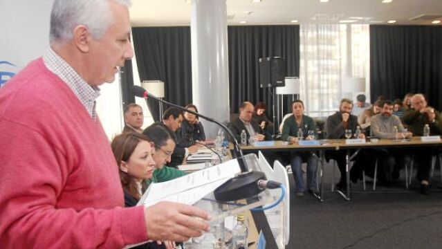 El presidente del PP-A, Javier Arenas, ayer durante su comparecencia en Córdoba
