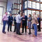 El consejero de Obras Públicas, José Ballesta (centro), durante su visita al Centro Integrado de Transportes de Murcia (CIT)