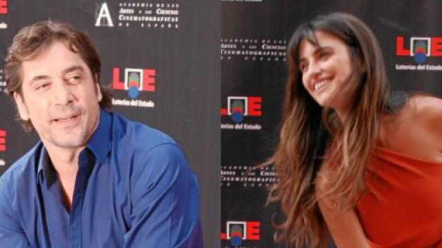 Bardem y Cruz, ayer, posaron con su estrella madrileña