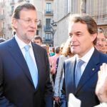 Rajoy, ayer, coincidió en una boda con Artur Mas