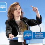 La portavoz popular en el Congreso, Soraya Sáenz de Santamaría, ha defendido en la Cámara la austeridad