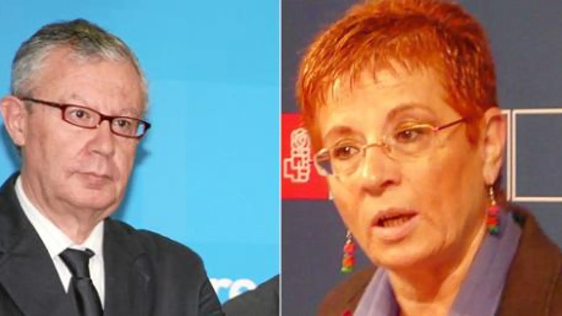 El portavoz del Partido Popular en la Región de Murcia, José Antonio Ruiz Vivo. La candidata del PSRM-PSOE en la Comunidad, Begoña García Retegui