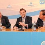 Valcárcel, Rajoy y Cámara, durante un acto del Partido Popular celebrado en Murcia