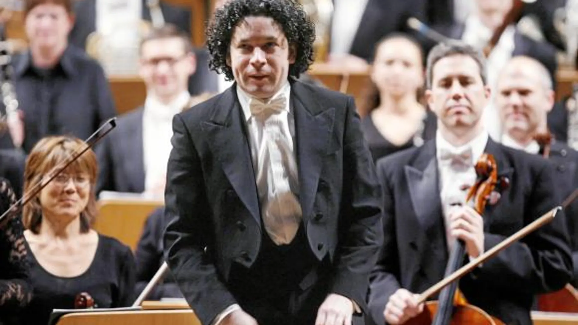 El director Gustavo Dudamel, durante el concierto ofrecido el domingo en Madrid