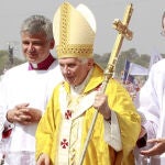El Papa en un momento de la misa de Cuatro Vientos