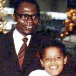 Obama, con su padre en Hawái
