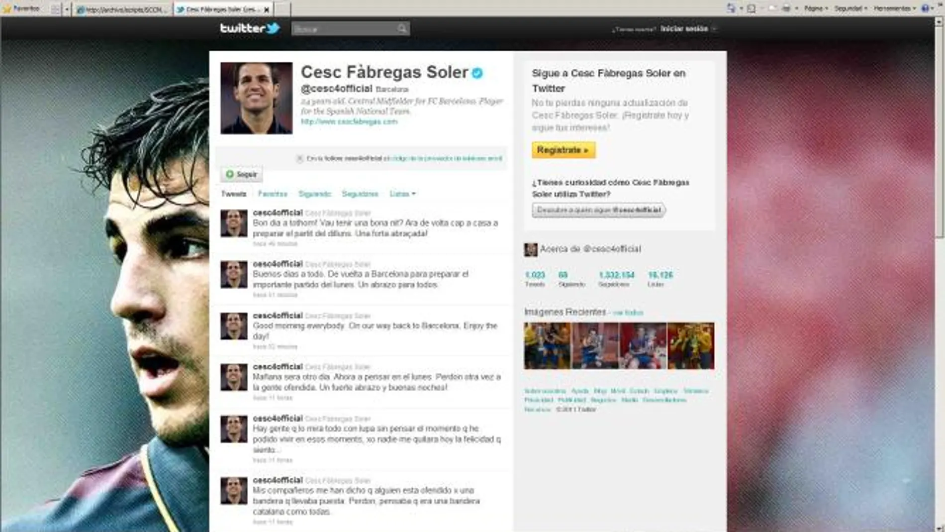 Cesc pide perdón por lucir la «estelada»