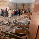 Una iglesia cristiana destrozada en el centro de Bagdad a consecuencia de un ataque terrorista