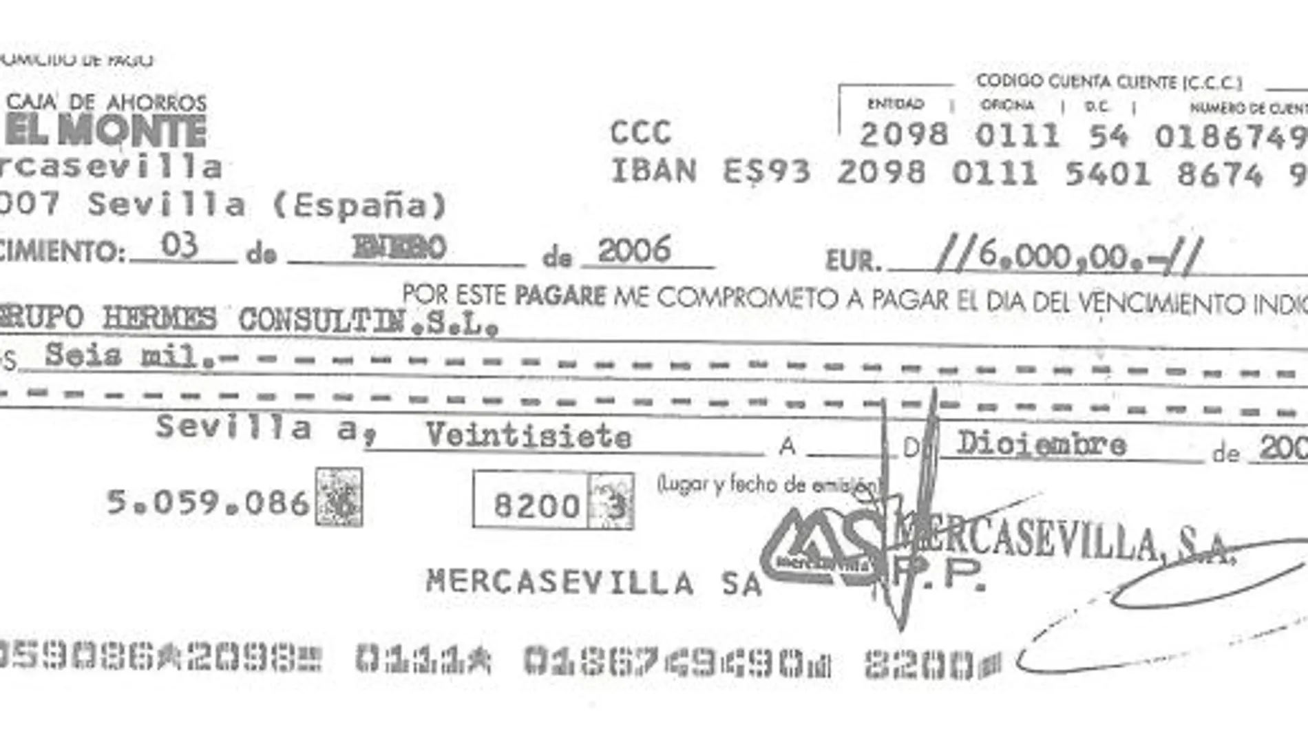 Mellet cobró un cheque al portador de 16000 euros que él autorizó
