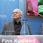 El economista y Nobel de Economía en 2004, Finn Erling Kydland, durante su lección magistral