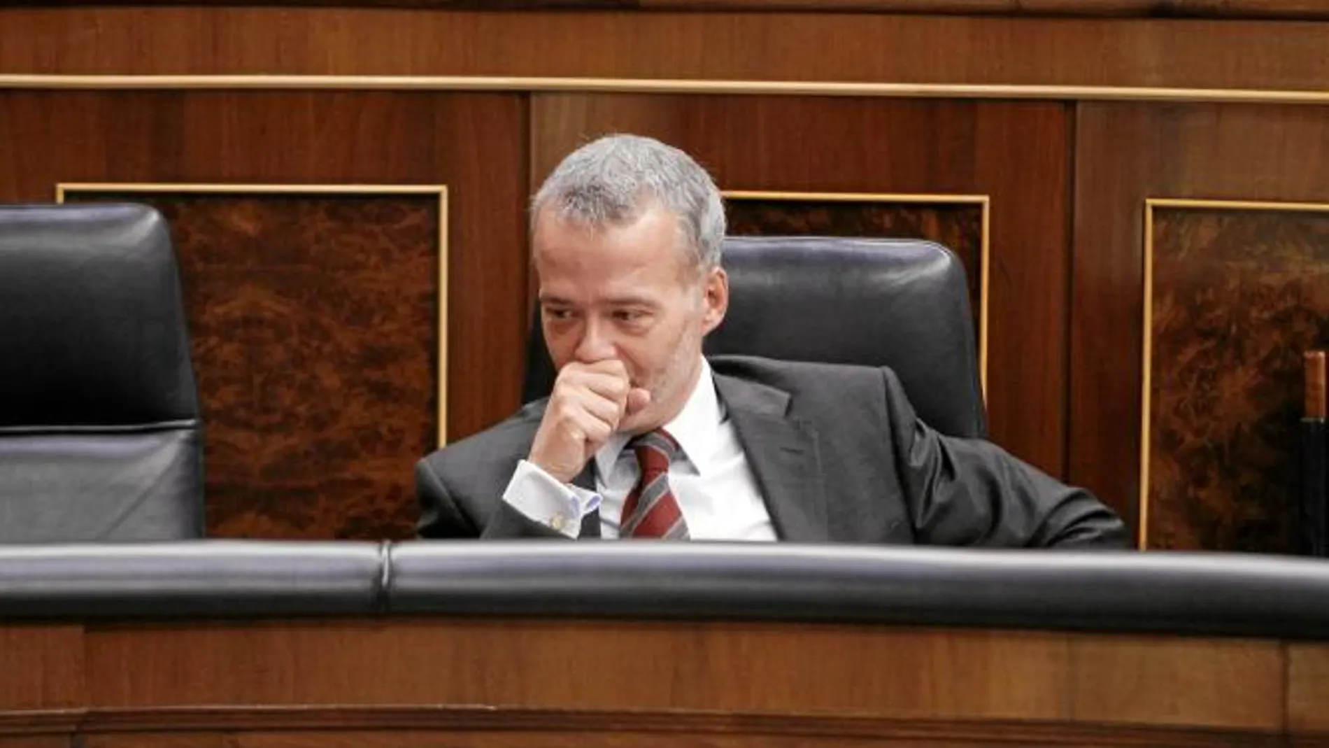El Ministro del Interior, Antonio Camacho, ayer, en el Congreso