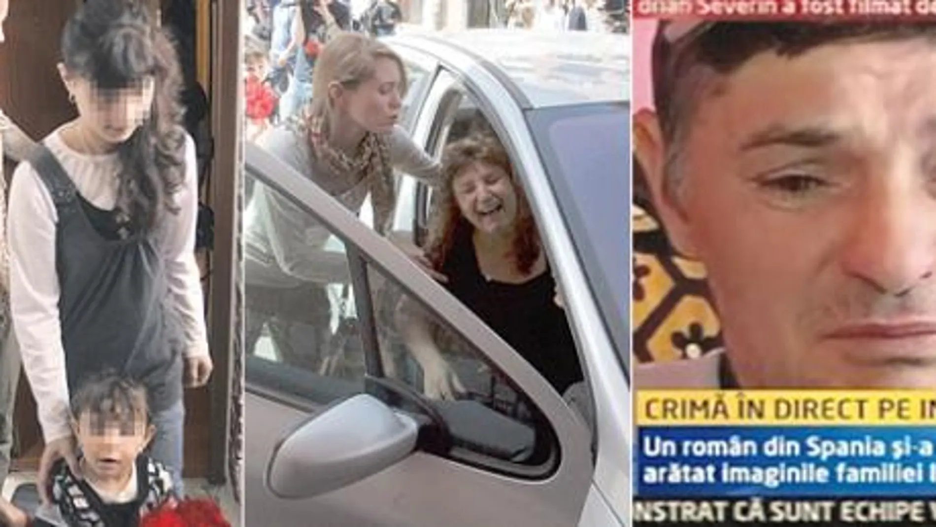 La hermana de Viorela, Georgiana, acompaña a su sobrina a la salida del domicilio. La madre de la víctima, ayer, junto a Almudena, dueña de la casa donde trabaja como empleada del hogar. El padre del presunto homicida explicaba ayer entre lágrimas a una t