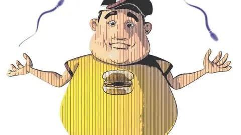 Hombre gordo, esperma débil