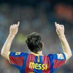 Messi celebra uno de los goles marcados al Sevilla en el partido de vuelta de la Supercopa