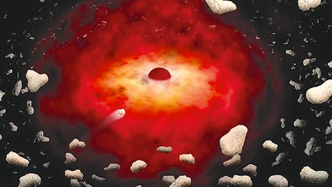 El agujero negro central de la Vía Láctea se atiborra de asteroides