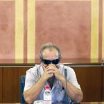 El ex sindicalista de UGT Juan Lanzas, ayer, durante su comparecencia ante la comisión del Parlamento andaluz