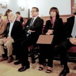 Juan Cansañ, Juan Antonio Altés, Jorge Bellver, María José Gasull y Pedro García Rabasa, ayer en el TSJ