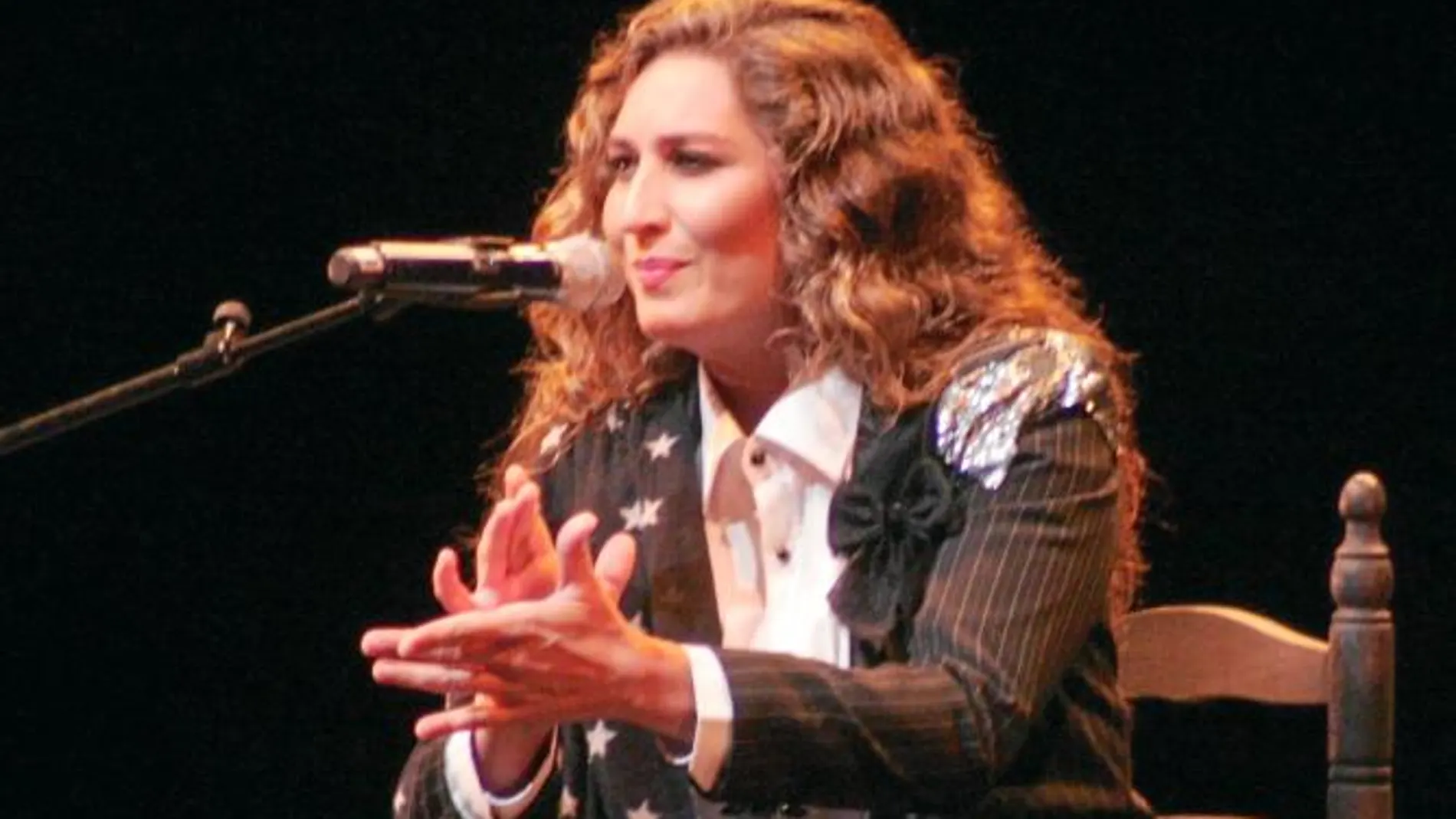 Estrella Morente, ayer, en los Jardines de Sabatini