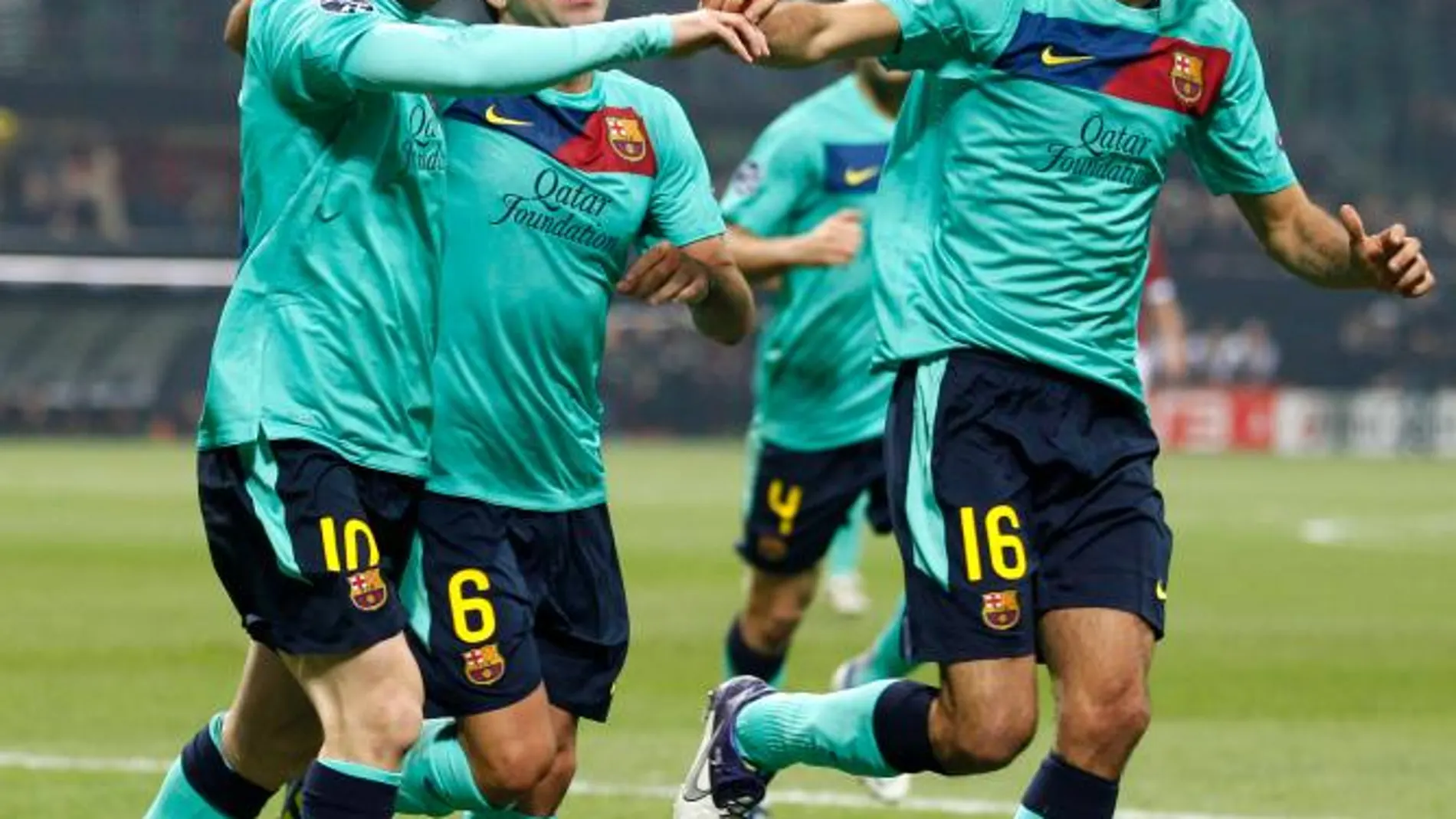 El Barça celebró ayer sus tres goles