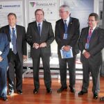 El presidente Herrera y el consejero de Educación, Juan José Mateos, posan junto a los rectores de las cuatro universidades públicas de la Región: Marcos Sacristán, Ángel Hermida, Alfonso Murillo y Danil Hernández