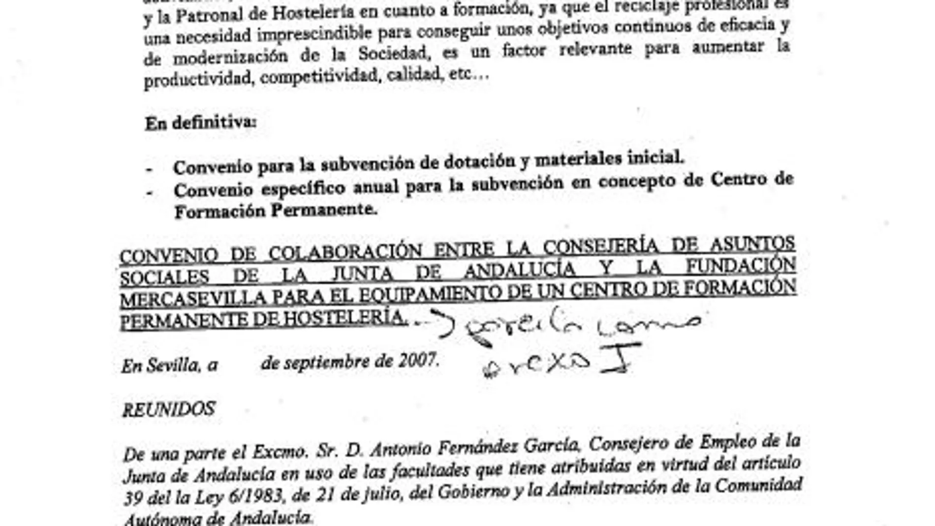 Varios documentos muestran que Mellet pidió la subvención a Empleo en 2006