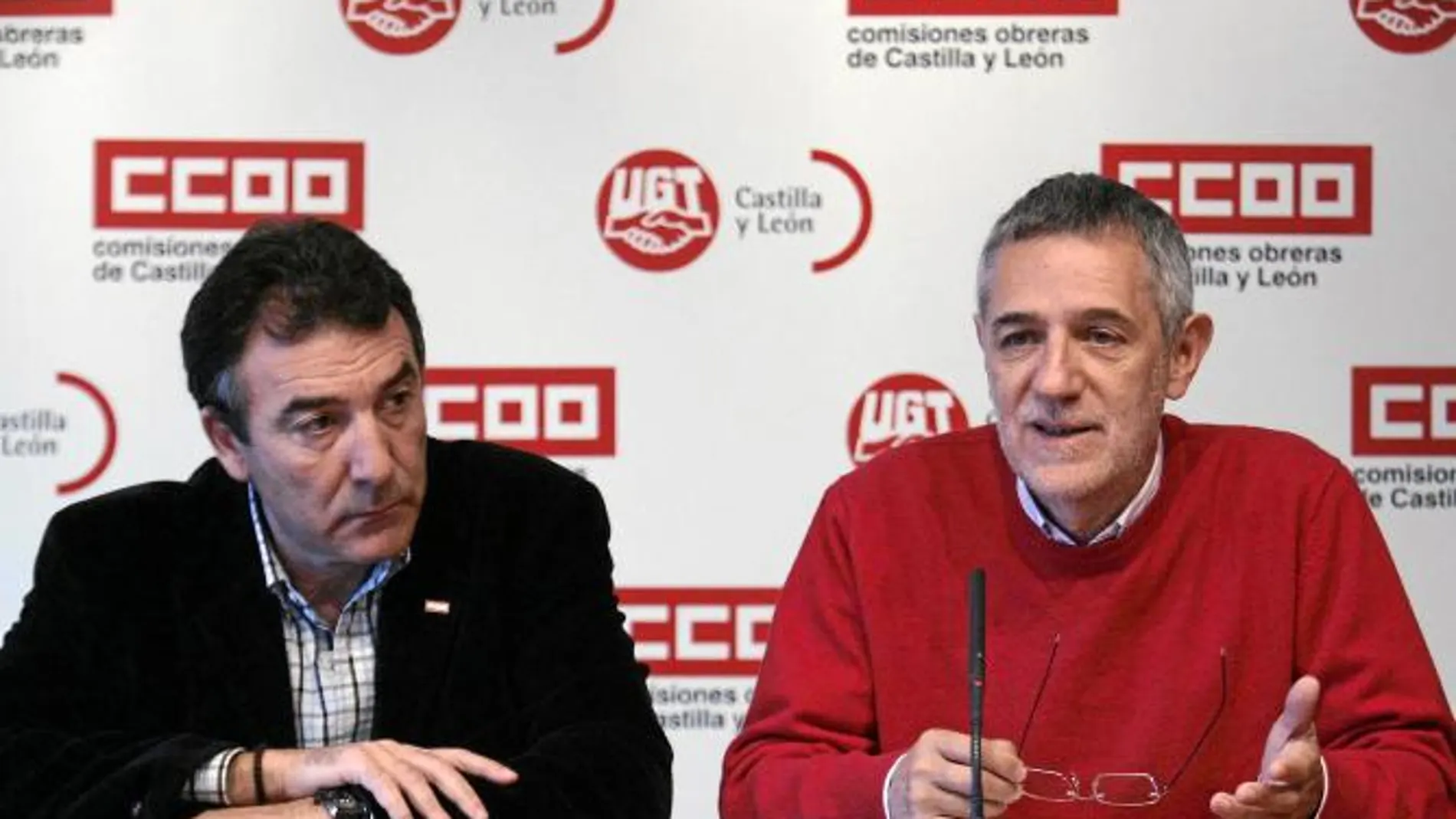 Los líderes sindicales Ángel Hernández y Agustín Prieto
