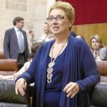 La consejera de Hacienda de la Junta, Carmen Martínez Aguayo, ayer en la Cámara autonómica