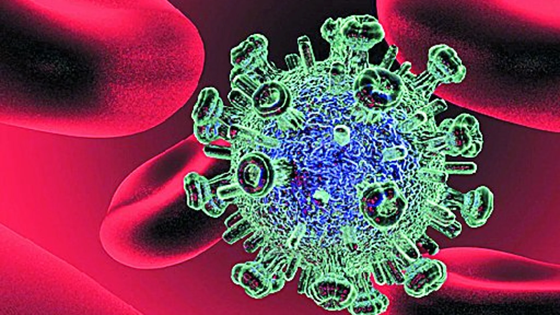 Modelo tridimensional del virus del sida