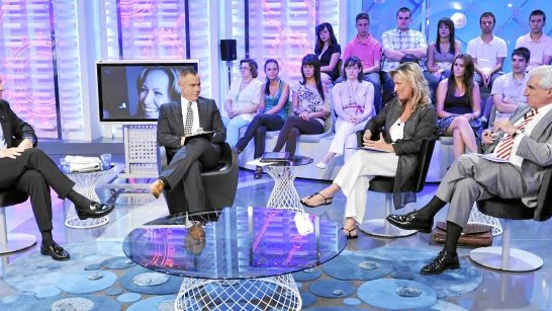 Jordi González e Isabel Durán, en «el late night» de Telecinco
