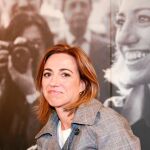 La candidata del PSC, Carme Chacón, ayer durante el encuentro con las juventudes del PSC