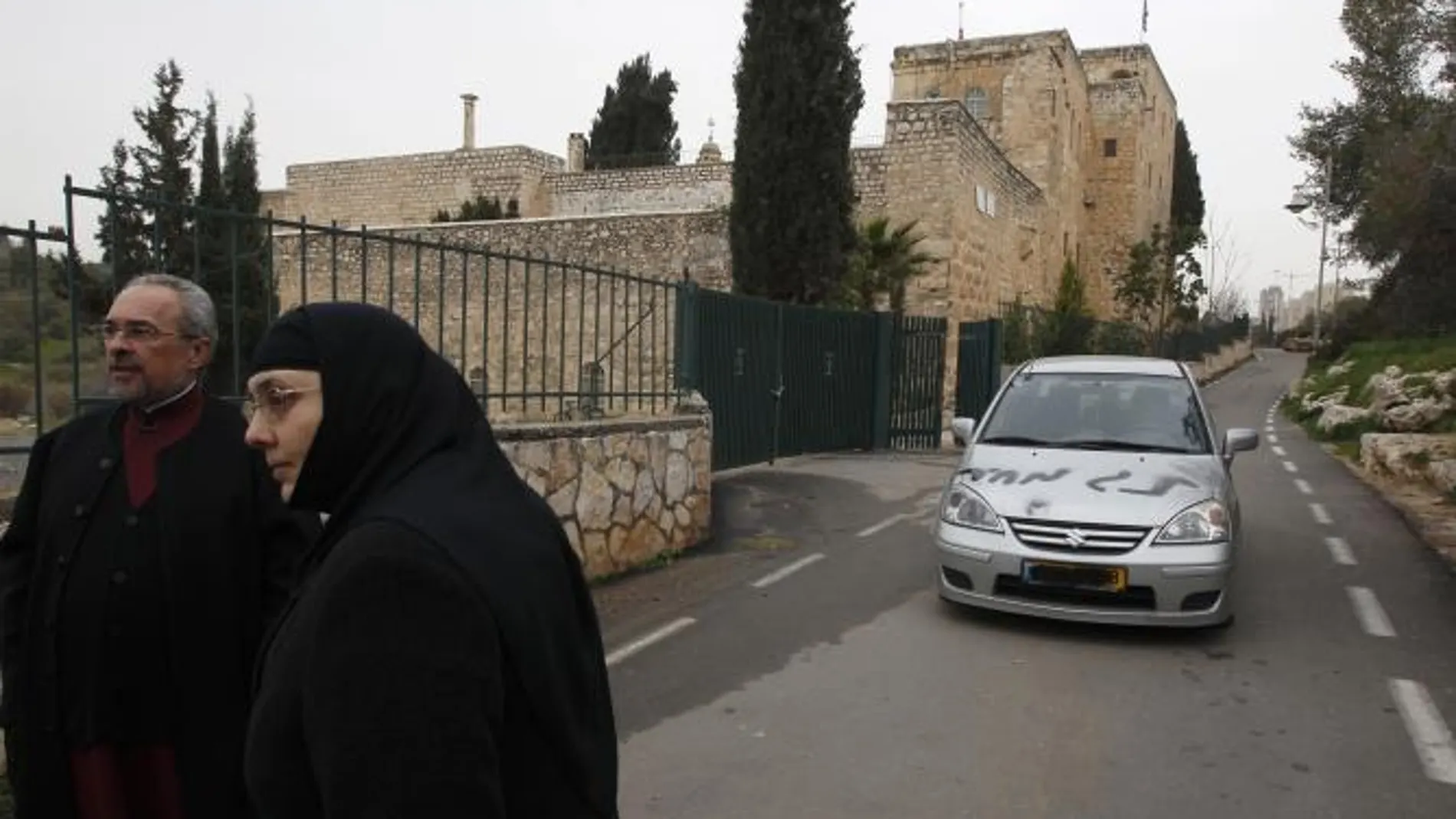 «Mueran los cristianos»: pintadas en hebreo en el Monasterio de la Crucifixión en Jerusalén