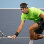 Del Potro durante un partido contra Gasquet