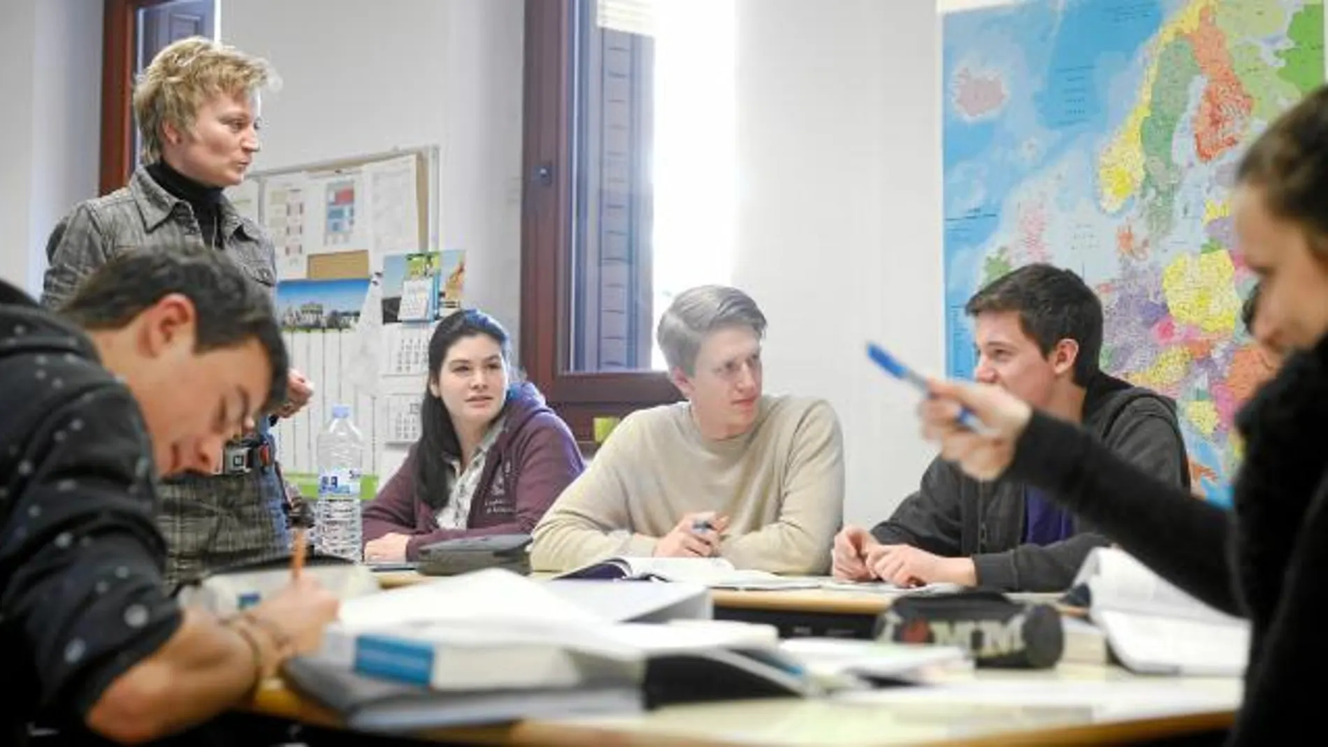 Estudiantes de un colegio de Madrid donde se imparte la FP alemana