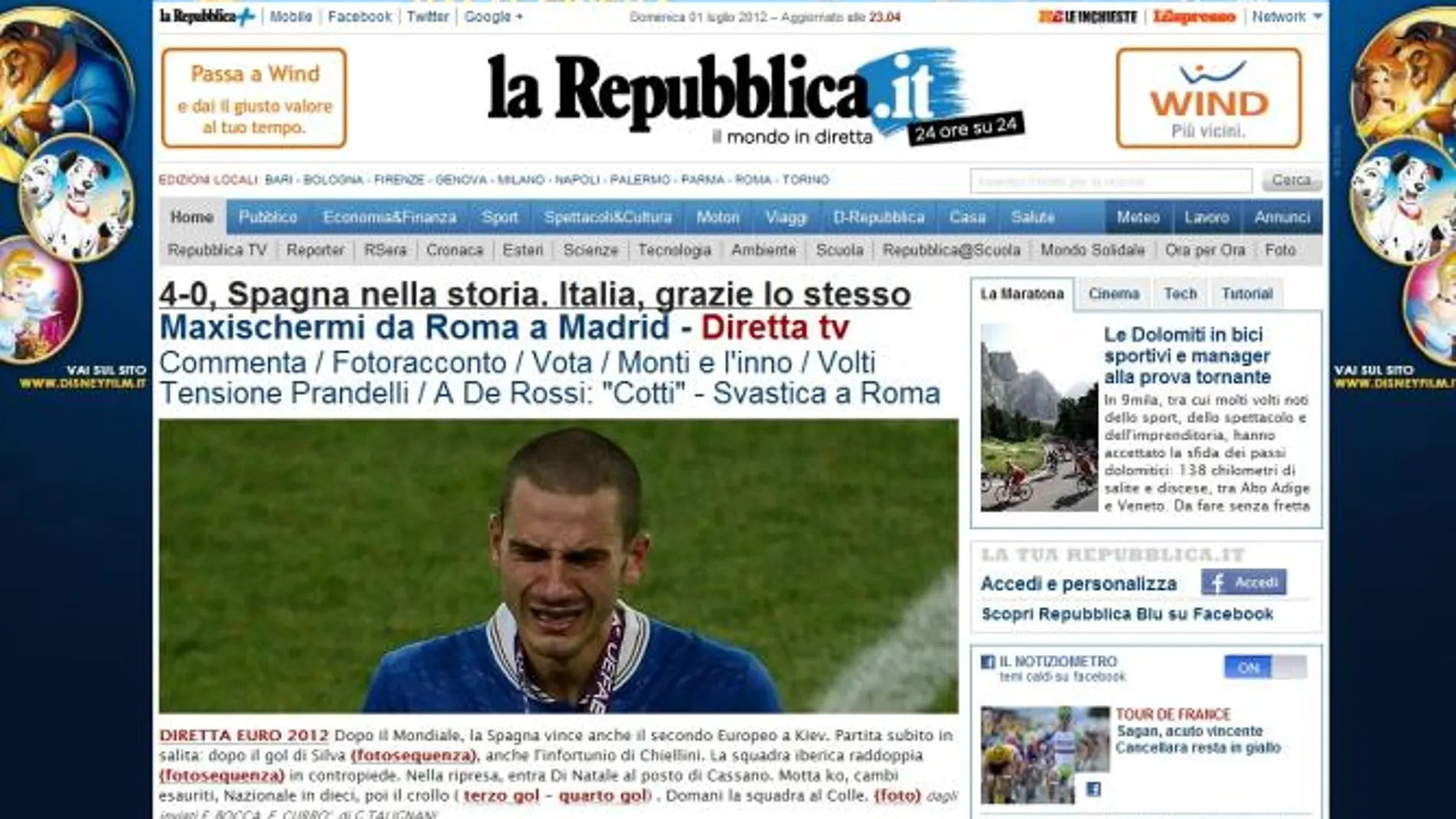 La Prensa italiana se rinde ante España