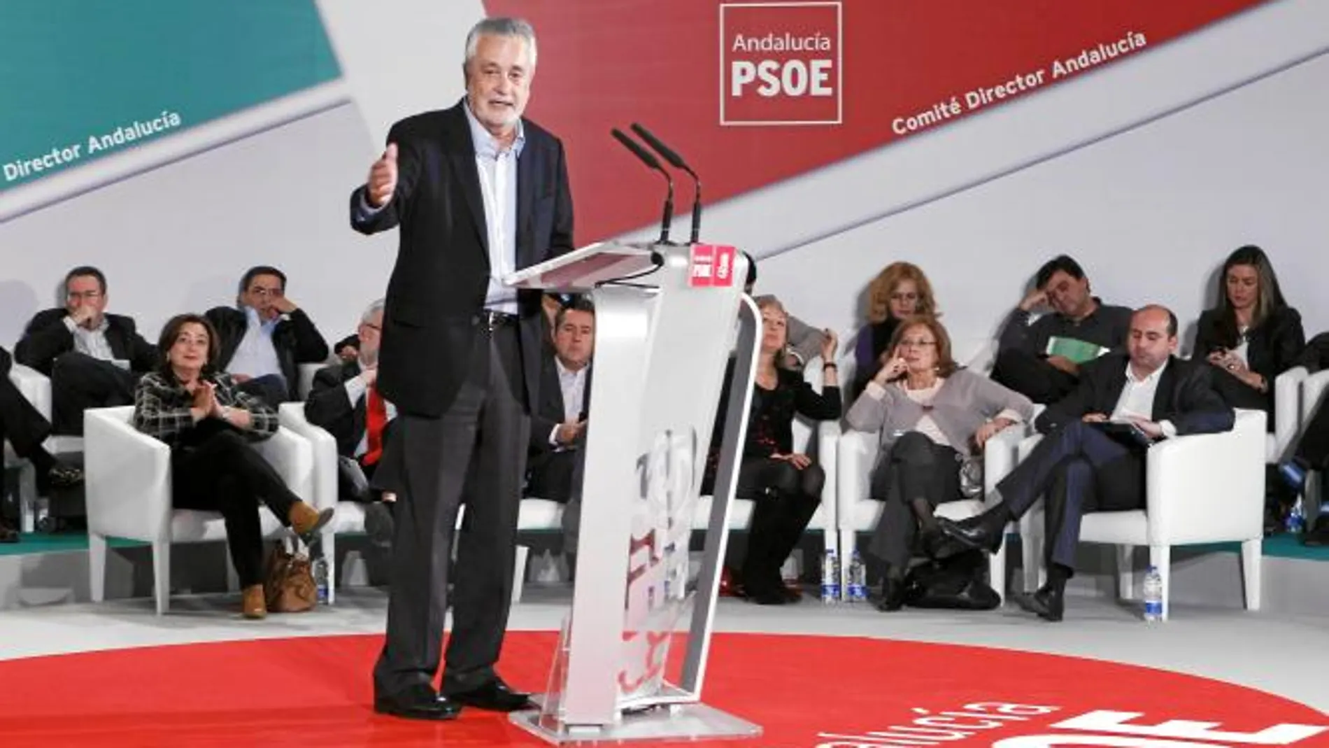 El secretario general de los socialistas andaluces, José Antonio Griñán, ayer en el Comité