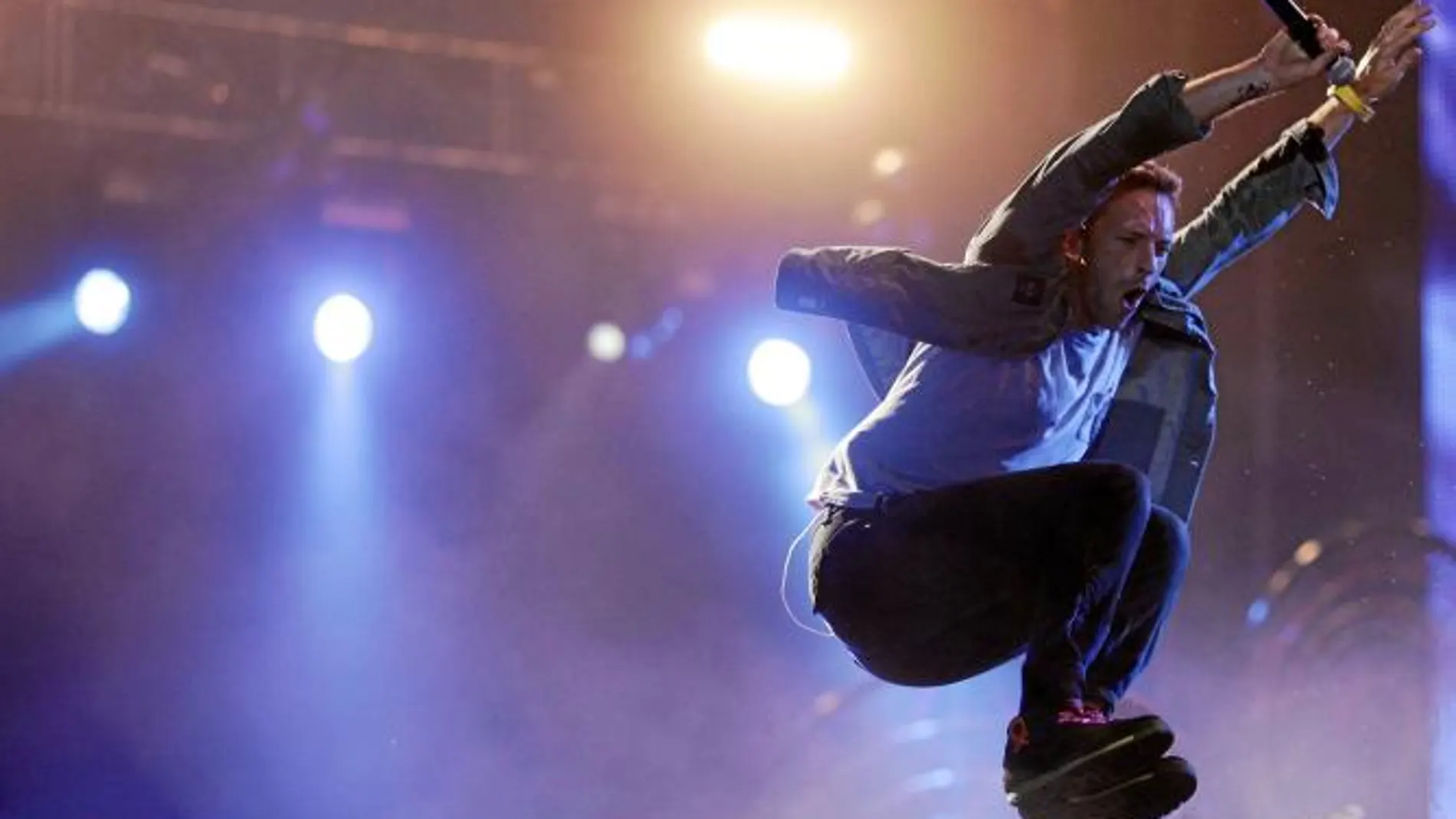 Chris Martin, líder de la banda, en su último concierto en el festival Rock in Rio